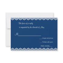 Blue and white flower RSVP Cards Personalized Announcement