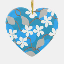 Blue and White Flowers. Floral Pattern. Ornaments