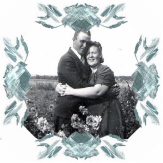 Blue and White Fractal Art Frame photosculpture
