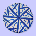 Blue and White Geometric Magnet magnets
