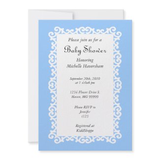 Blue and White Gingerbread Baby Shower Invitation invitation