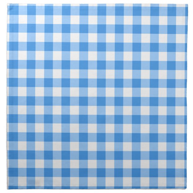 Blue And White Gingham Check Pattern Cloth Napkin
