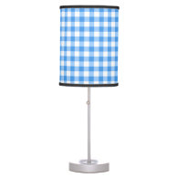 Blue And White Gingham Check Pattern Desk Lamp