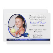 Blue and White Graduation Photo party invitation