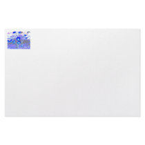 Blue and white graphic of flower photo inverted customized stationery