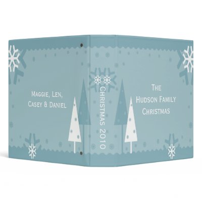 Blue and White Holiday Photo Album Binder by dmboyce