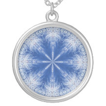 Blue and White Ice Crystal Necklace