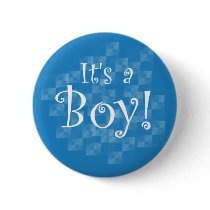 Blue and White It's a Boy buttons by new_baby Blue and White It's a Boy buttons
