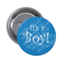 Blue and White It's a Boy Buttons