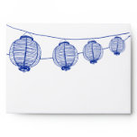 Blue and White Japanese Lanterns Envelope