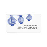 Blue and White Lanterns Return Address Custom Address Labels