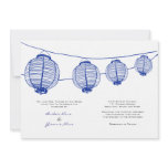 Blue and White Lanterns Wedding Invitation