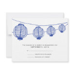 Blue and White Lanterns Wedding Invitation
