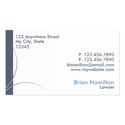 Blue and White Law Office Business Card (back side)