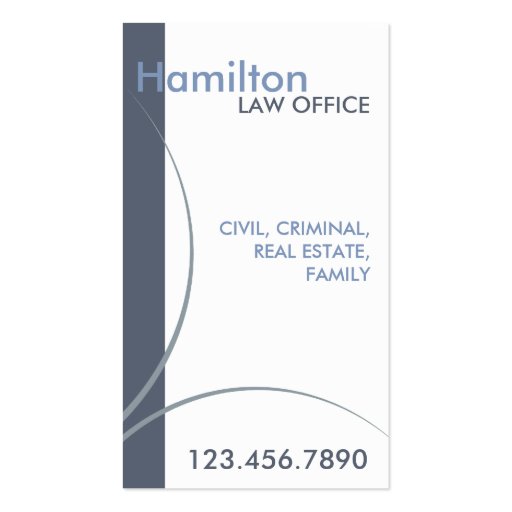 Blue and White Law Office Business Card (front side)