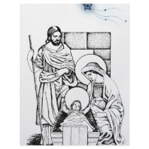 Blue and White Original Nativity letterhead by BlayzeInk Blue and White Original Nativity letterhead