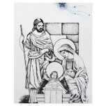 Blue and White Original Nativity Letterhead