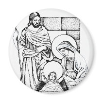 Blue and White Original Nativity magnets by BlayzeInk Blue and White Original Nativity magnets