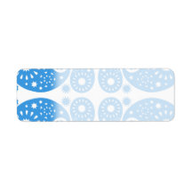 Blue and White Paisley Pattern. Custom Return Address Label