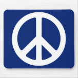 Blue and White Peace Symbol Mousepads
