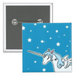 Blue and white Pegasus Unicorn buttons