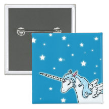 Blue and white Pegasus Unicorn Pins