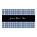 Blue and White Plaid Business Card business cards