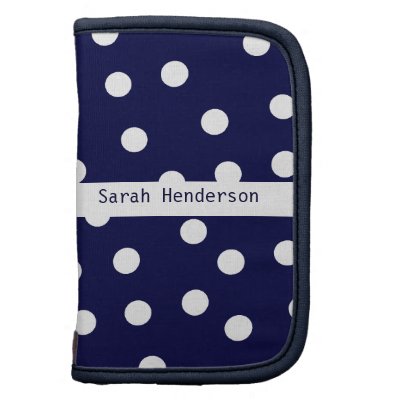 Blue and White Polka Dot Folio Organizers by Lilleaf
