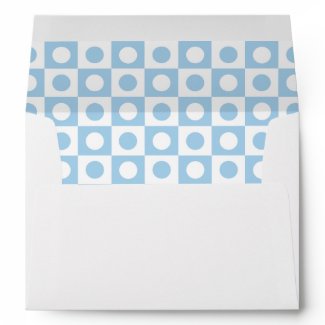 Blue and White Polka Dot Lined Envelope envelope