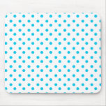 Blue and White Polka Dot Mousepad
