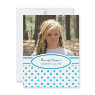 Blue and White Polka Dot Party Invitation invitation
