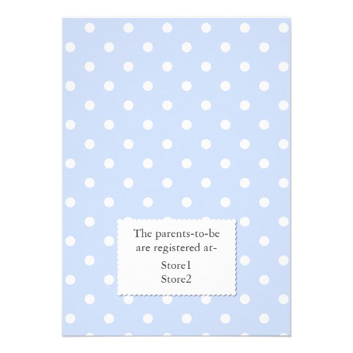 Blue and White Polka Dots With Rabbits Baby Shower Invites