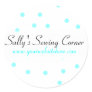 Blue and White Polkadots Business Name Sticker