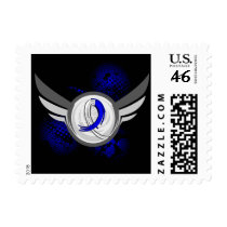 Blue And White Ribbon And Wings ALS Stamp