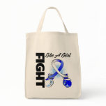Blue and White Ribbon Fight Like A Girl bags