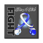 Blue and White Ribbon Fight Like A Girl magnets