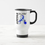 Blue and White Ribbon Fight Like A Girl mugs