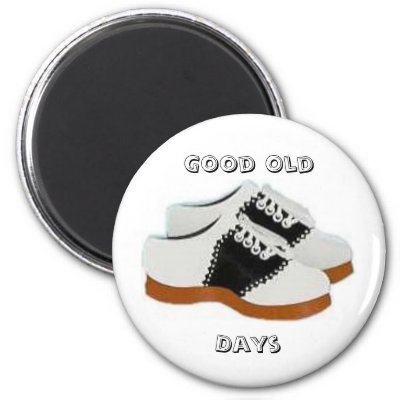 Blue and White Saddle Shoes Good Old Days Refrigerator Magnet by 