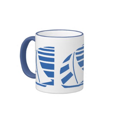 Blue and White Sailboat Coffee Mug