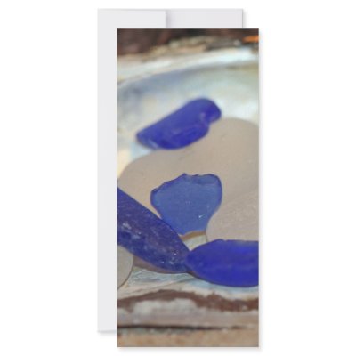 Blue And White Seaglass Personalized Rack Card by freespiritdesigns
