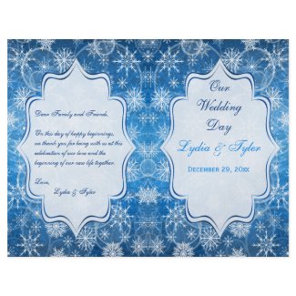 Blue and White Snow Flakes Wedding Program