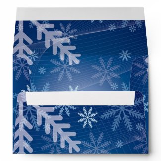 Blue and White Snowflake Envelope envelope