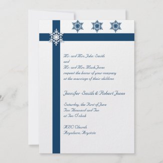 Blue and White Snowflake invitation