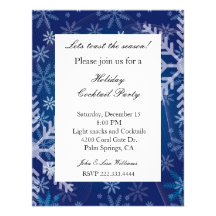 Blue and White Snowflake Invitation