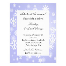 Blue and White Snowflake Invitation