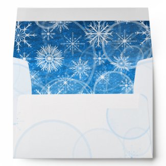 Blue and White Snowflakes A7 Envelope for 5x7's