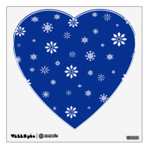Blue and white snowflakes pattern room graphic