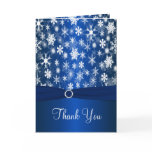 Blue and White Snowflakes Thank You Card