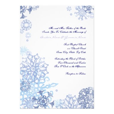 Blue and White Snowflakes Wedding Invitation 3