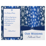 Blue and White Snowflakes Wedding Program Flyers